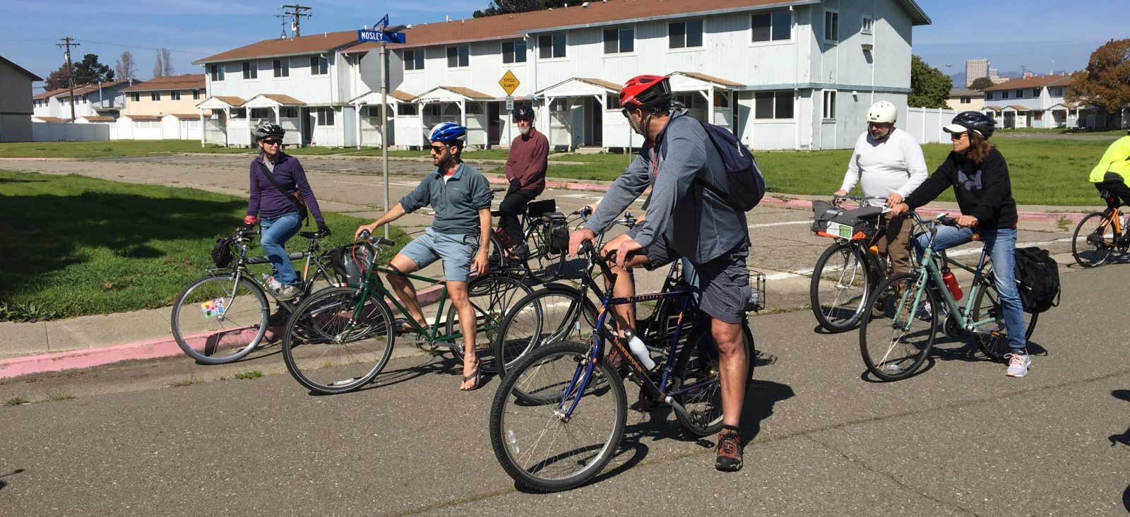 Image of several people biking